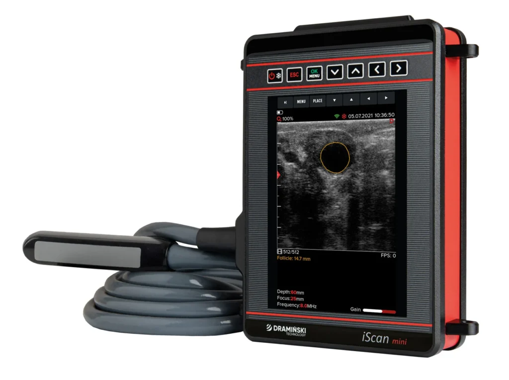 Echographe veterinaire iScan Mini Dramiński pour diagnostic animal