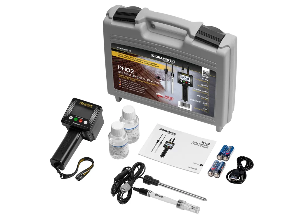 Kit PHG2 avec appareil, sondes et solutions tampons de calibration
