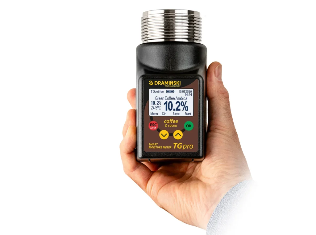 Analyse de l’humidité du café vert Arabica avec TG Pro Coffee