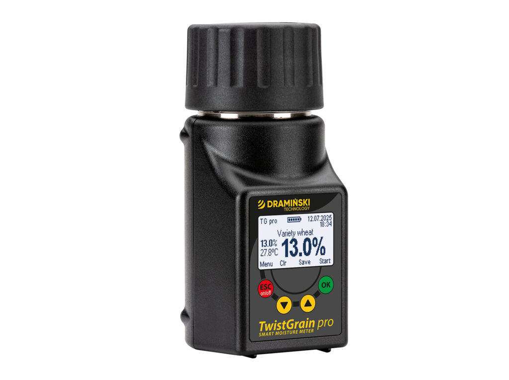 Moisture measurement in rice, paddy, coffee, sorghum, sesame, temperature. Twist Grain Polish moisture meter. Cheap, effective, fast service, robust, reliable moisture regulator.