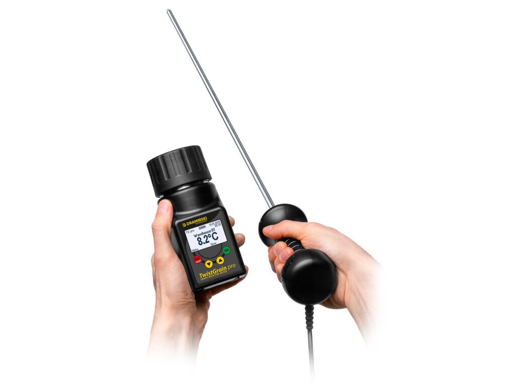 Effective and inexpensive moisture meter and agricultural thermometer in one